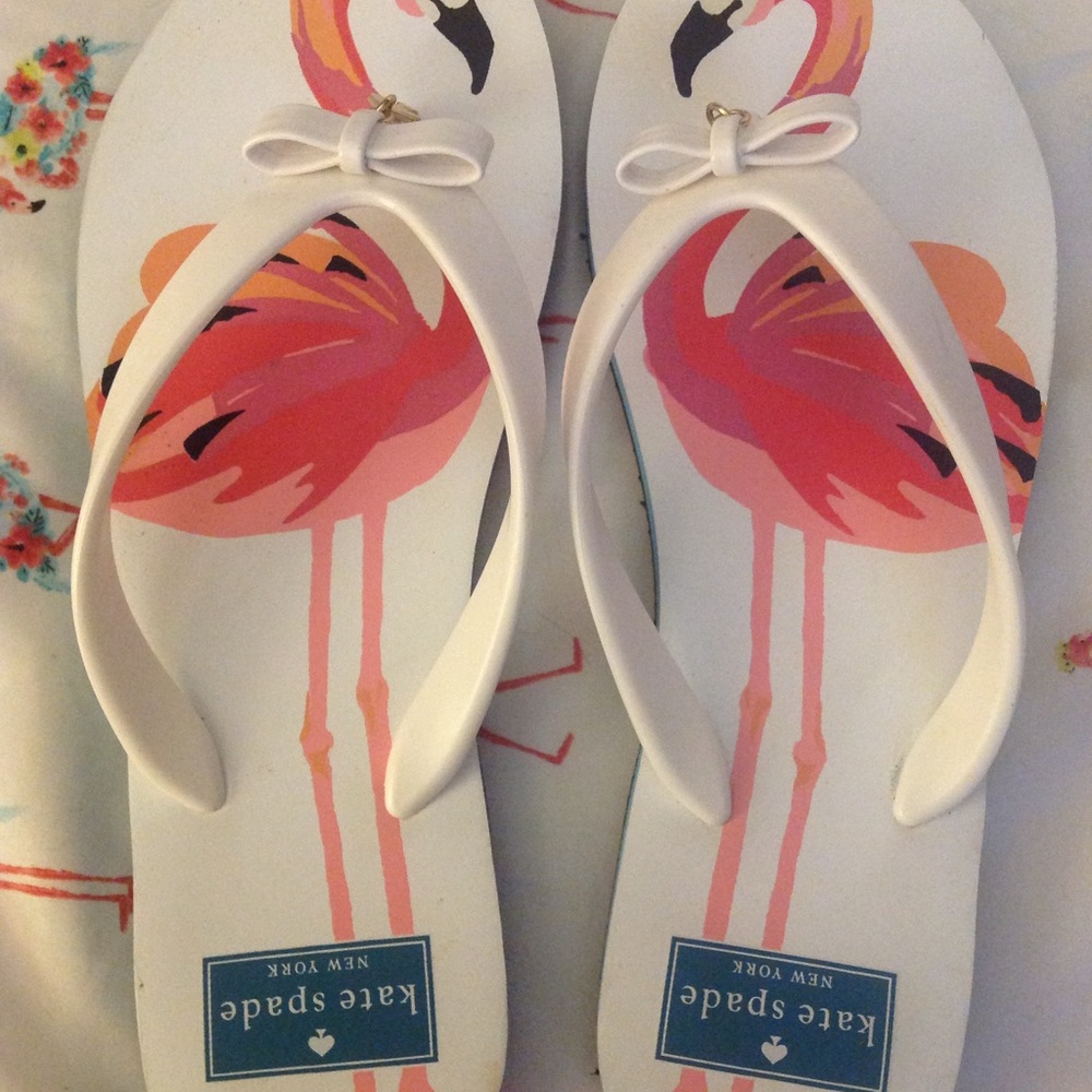 Kate Spade White Flamingo Sandals